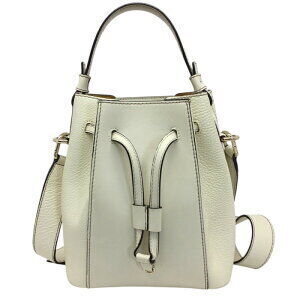 Furla Mia Stella Handbag Shoulder Bag Drawstring Leather Cream
